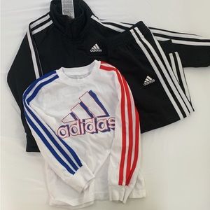 Toddler boys adidas track suit & long sleeve shirt size 3t